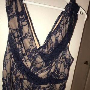 Blue beige dress for event